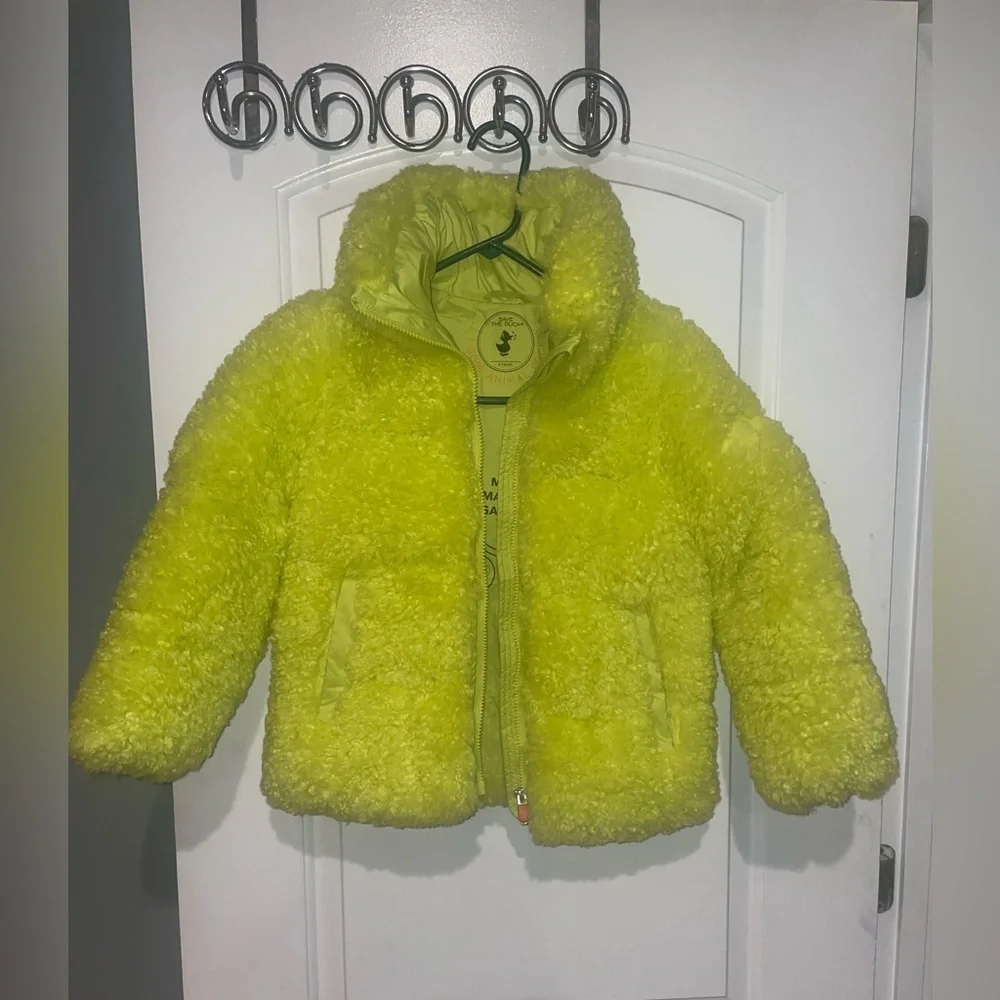 New! Save The Duck Kids Thisbe Quilted Neon Sherpa Fleece Jacket 🐥🐥 8 Youth NWT!